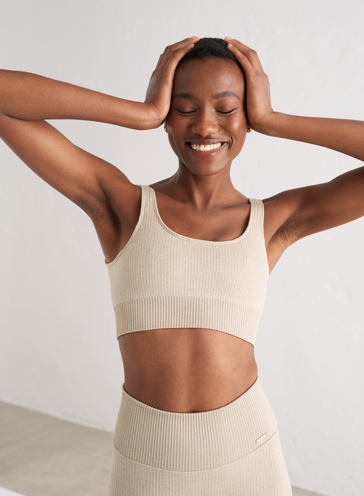 Seamless Bra Beige - GymBeam