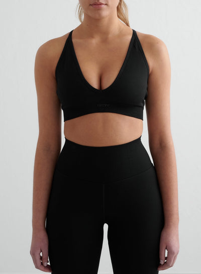 Black Shape Seamless Cross Back Bra