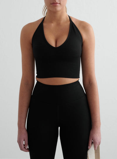 Black Shape Seamless Cross Back Bralette