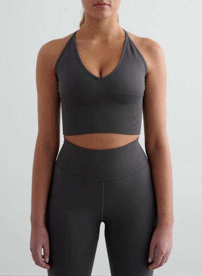 Shadow Grey Shape Seamless Cross Back Bralette